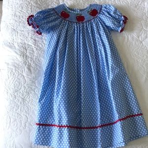 Smocked Apples Dress 3T